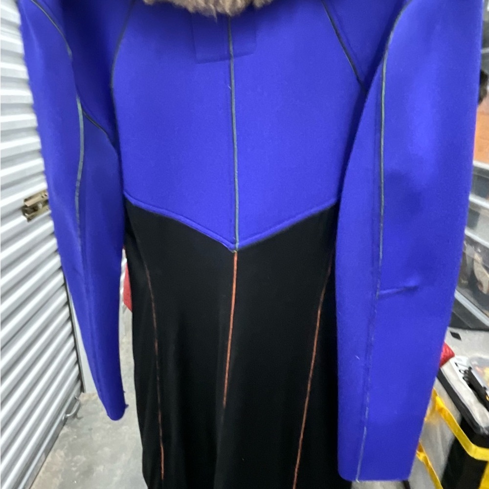 Moschino Couture Fur and Scuba Coat Vintage Size Small - Picture 5 of 16